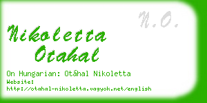nikoletta otahal business card